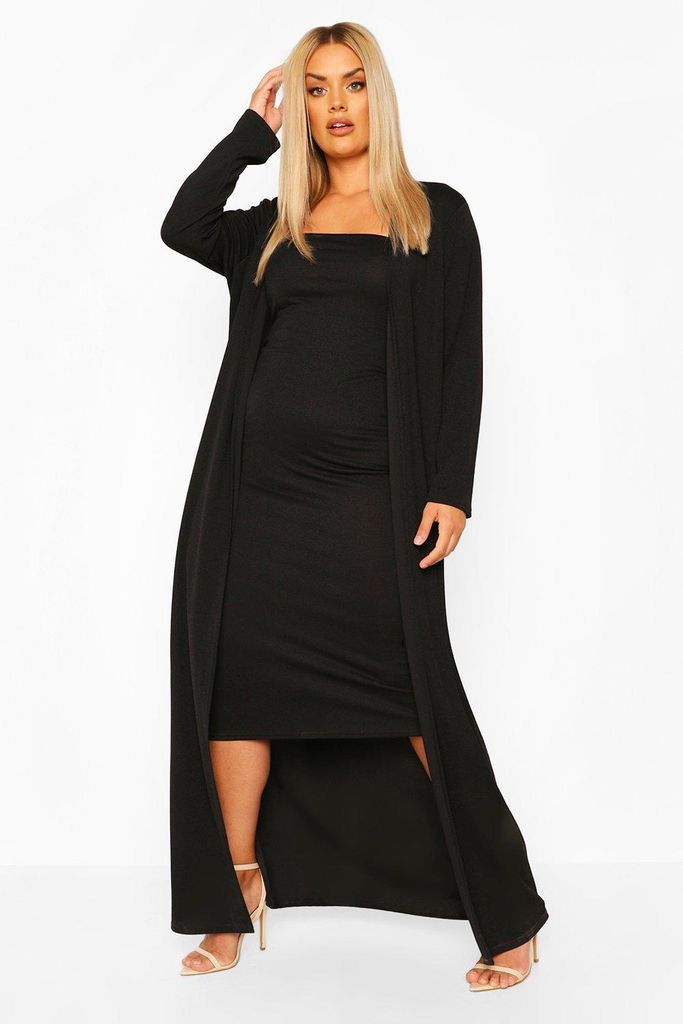 Womens Plus Bandeau Dress & Duster Co-Ord - Black - 26, Black