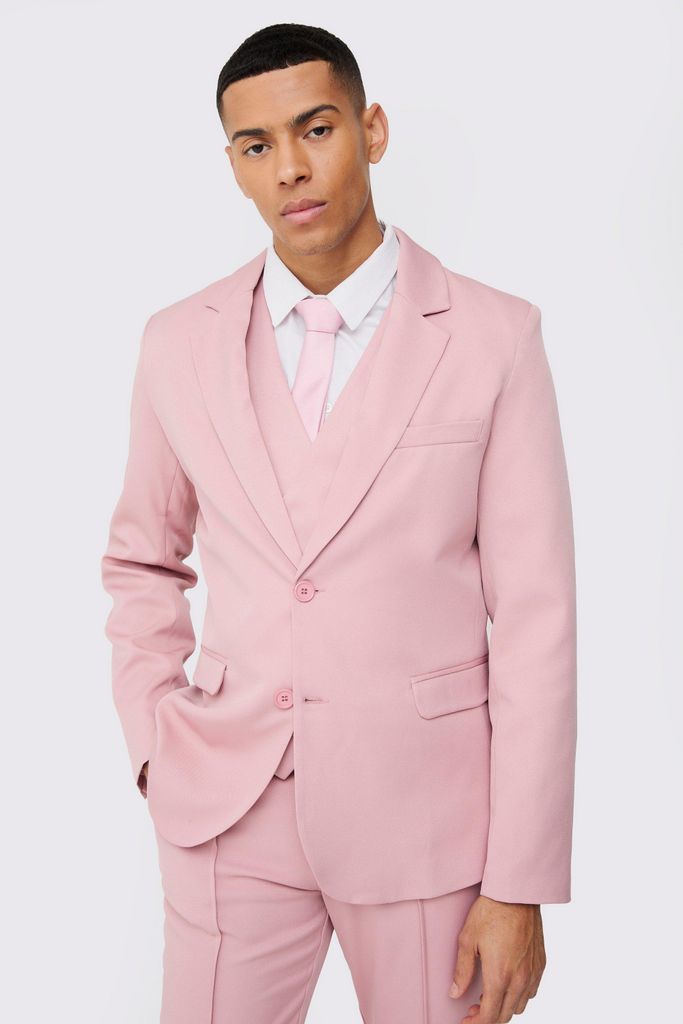 Men's Slim Single Breasted Blazer - Pink - 34, Pink