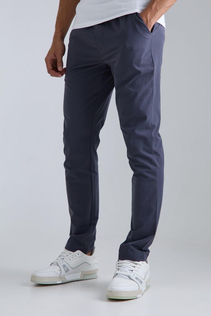 Men's Elastic Waist Lightweight Golf Technical Stretch Slim Trouser - Blue - S, Blue