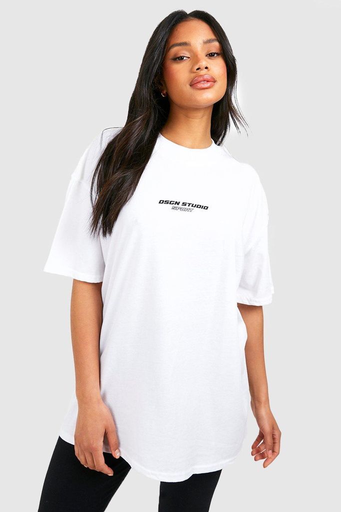 Womens Dsgn Studio Sports Oversized Gym T-Shirt - White - M, White