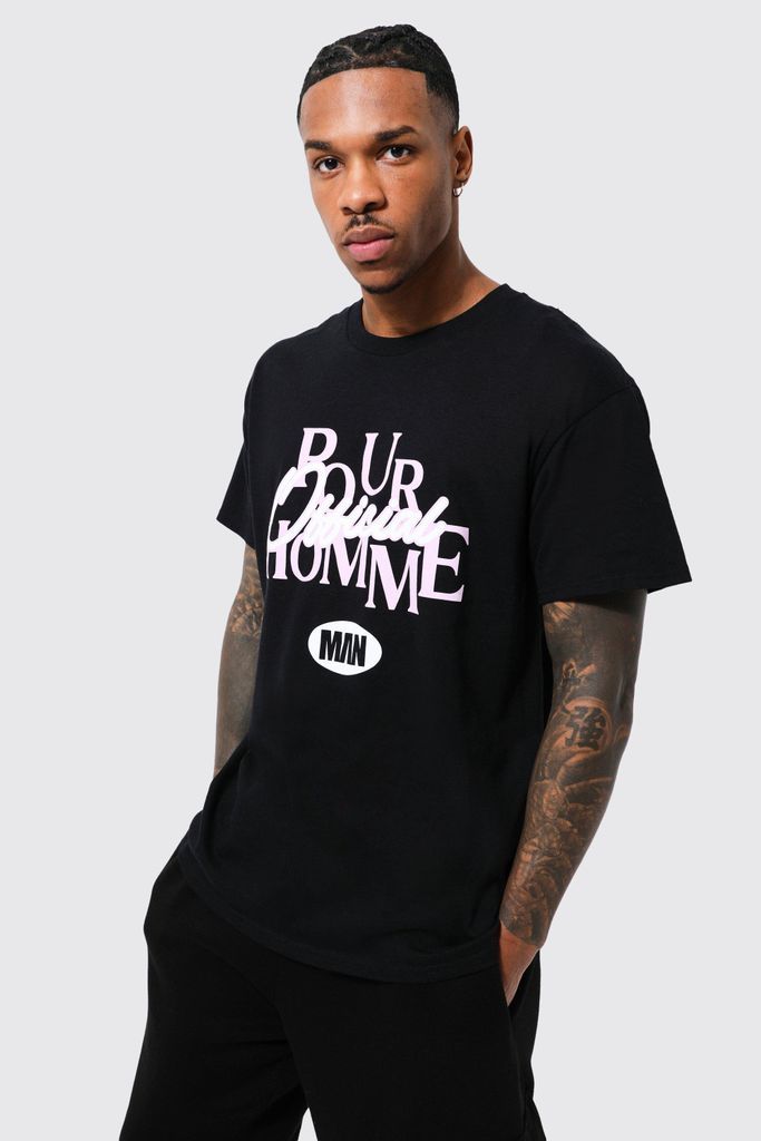 Men's Pour Homme Official Graphic T-Shirt - Black - M, Black