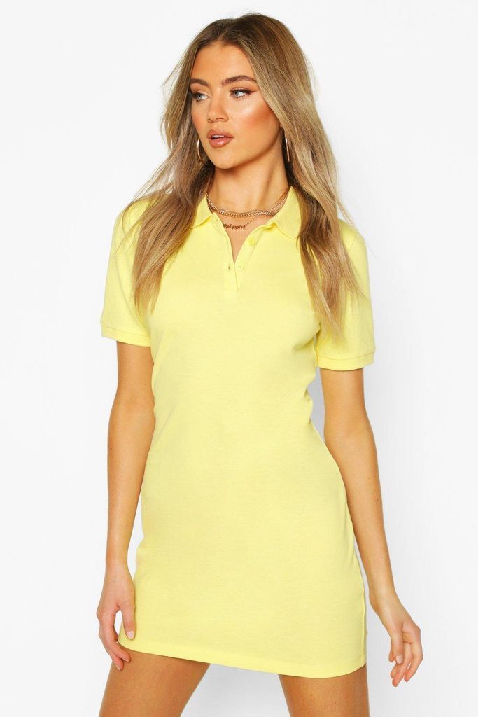 Womens Short Sleeve Tennis Dress - Yellow - 14, Yellow