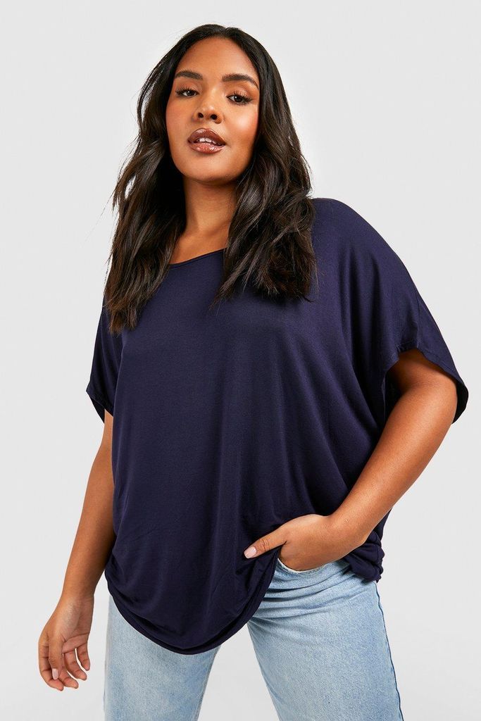 Womens Plus Oversized T-Shirt - Navy - 24, Navy