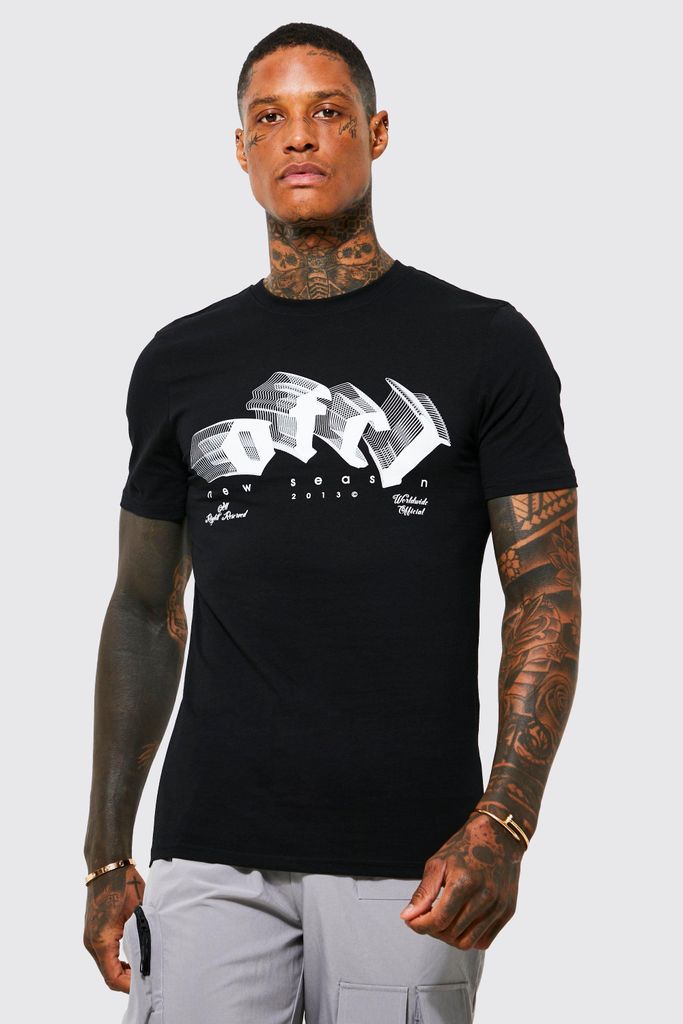 Men's Muscle Fit Ofcl Print T-Shirt - Black - M, Black