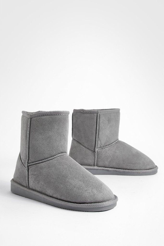 Womens Cosy Ankle Boots - Grey - 5, Grey