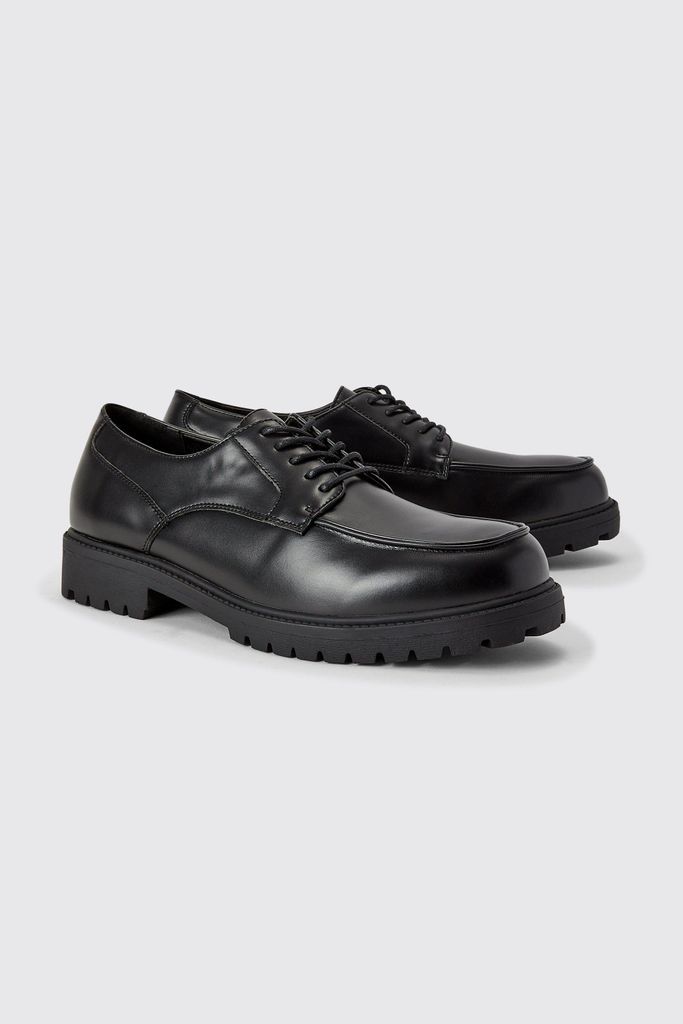 Men's Chunky Sole Apron Front Shoes - Black - 8, Black
