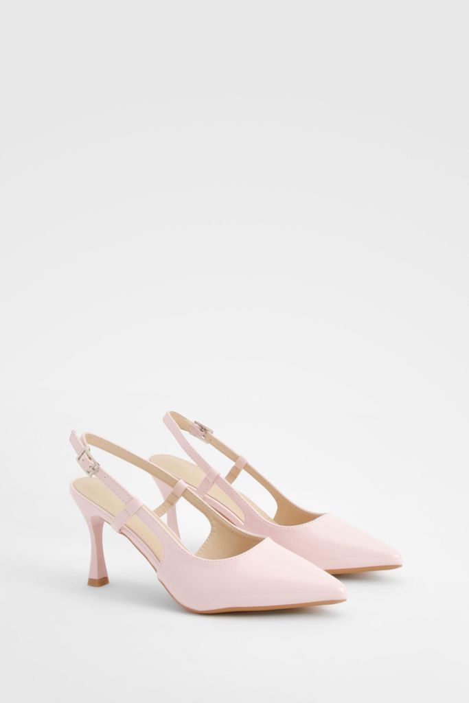 Womens Slingback Detail Court Heels - Pink - 3, Pink