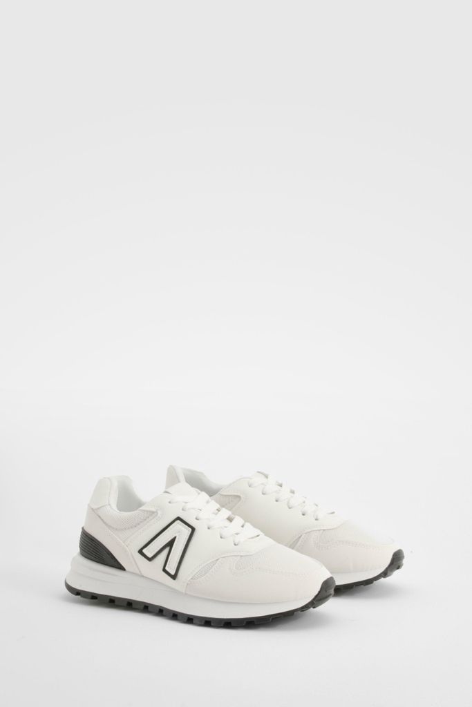 Womens Chunky Contrast Trainers - White - 3, White