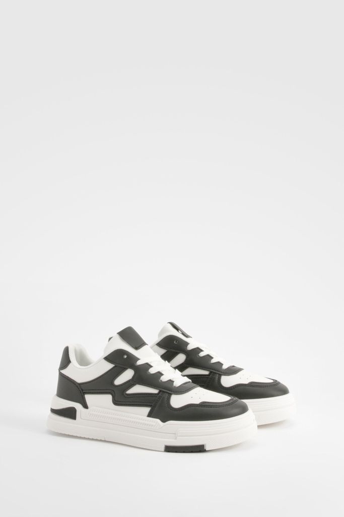 Womens Chunky Contrast Trainers - Black - 3, Black