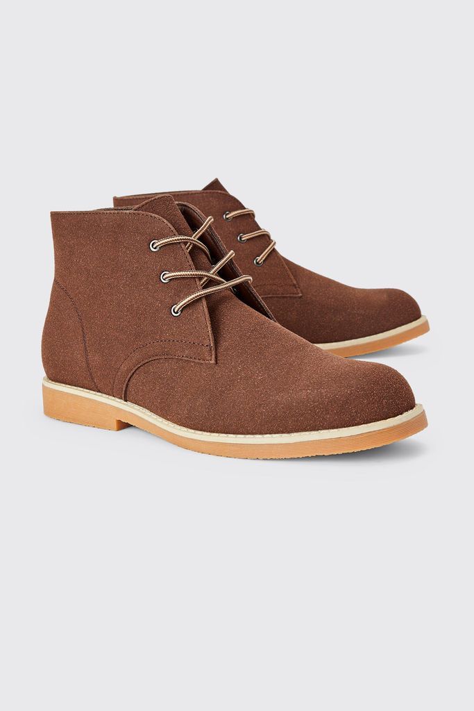 Men's Faux Suede Chukka Boot - Brown - 8, Brown