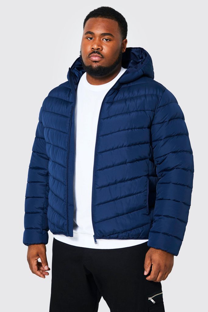 Men's Plus Quilted Zip Through Jacket - Navy - Xxl, Navy