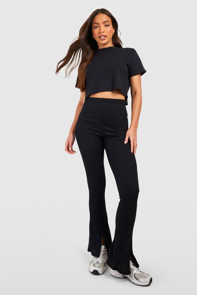Womens Tall Zip Detail Flare Trouser - Black - 10, Black