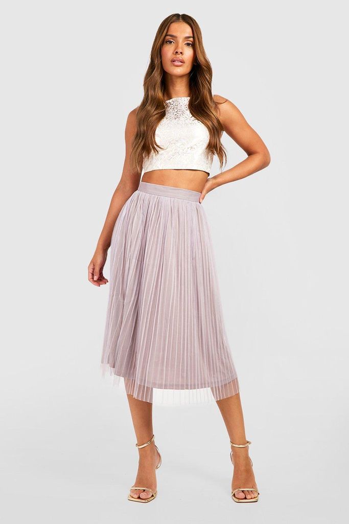 Womens Jacquard Crop & Tulle Midi Skirt - Multi - 6, Multi