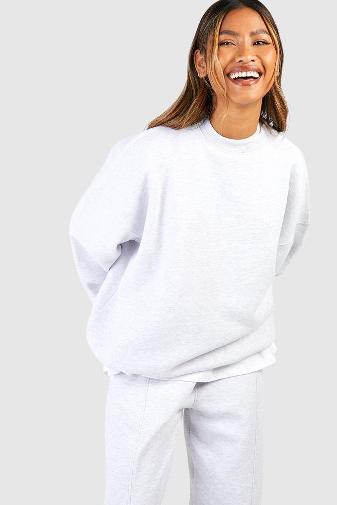 Womens Premium Seam Detail Crew Neck Sweatshirt - Grey - L, Grey