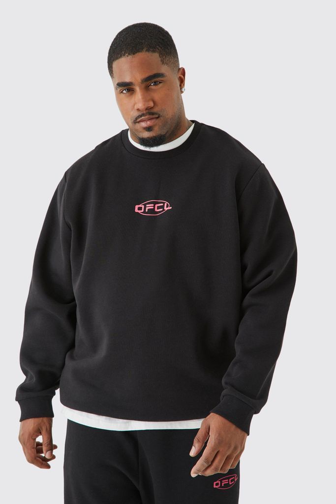 Men's Plus Basic Ofcl Crew Neck Sweatshirt - Black - Xxl, Black