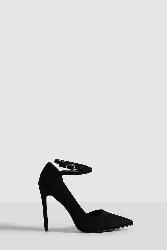 Womens Crossover Strap Stiletto Court Shoes - Black - 6, Black