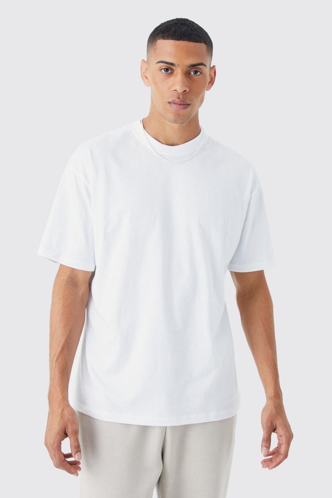 Men's Oversized Crew Neck T-Shirt - White - Xl, White