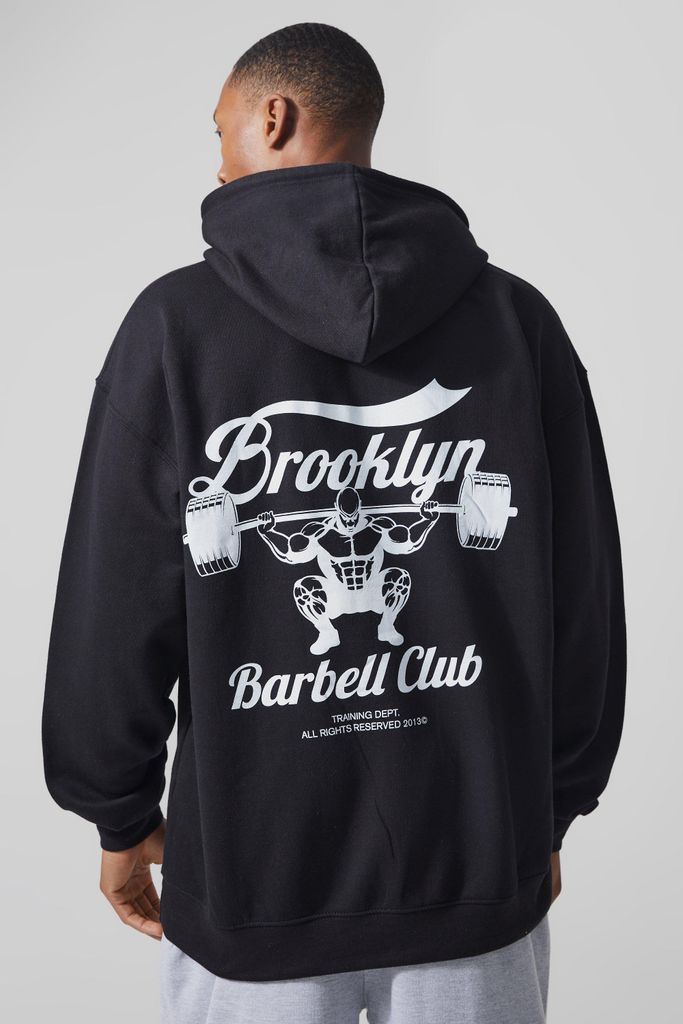 Men's Man Active Brooklyn Barbell Club Hoodie - Black - M, Black