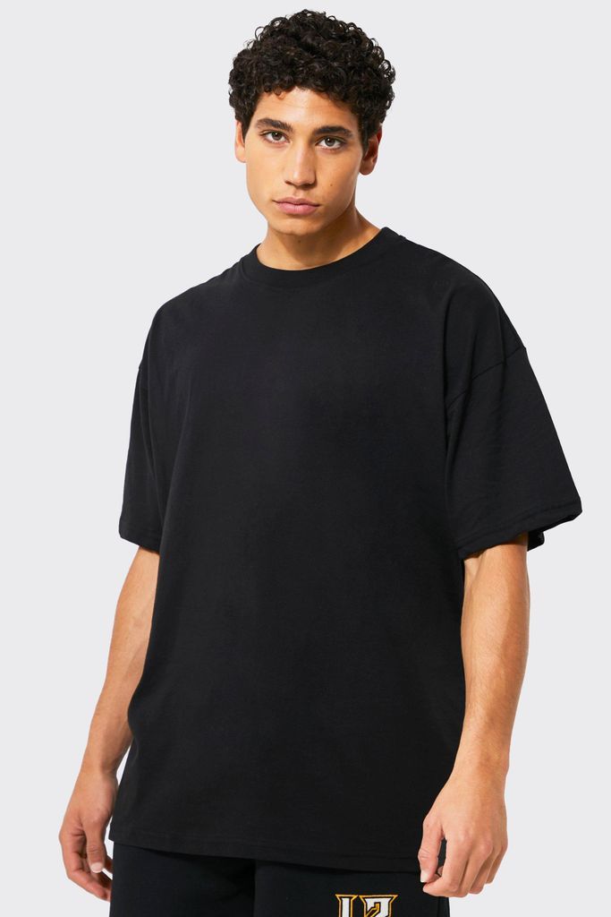 Men's Oversized Crew Neck T-Shirt - Black - M, Black