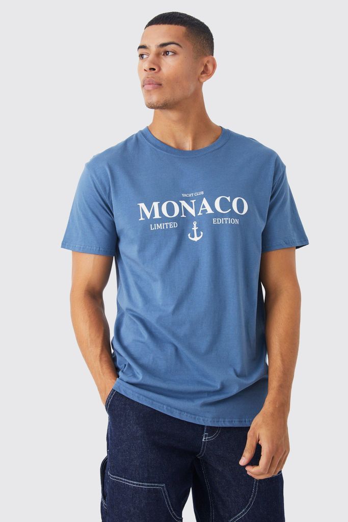 Men's Oversized Monaco Limited Edition T-Shirt - Blue - L, Blue