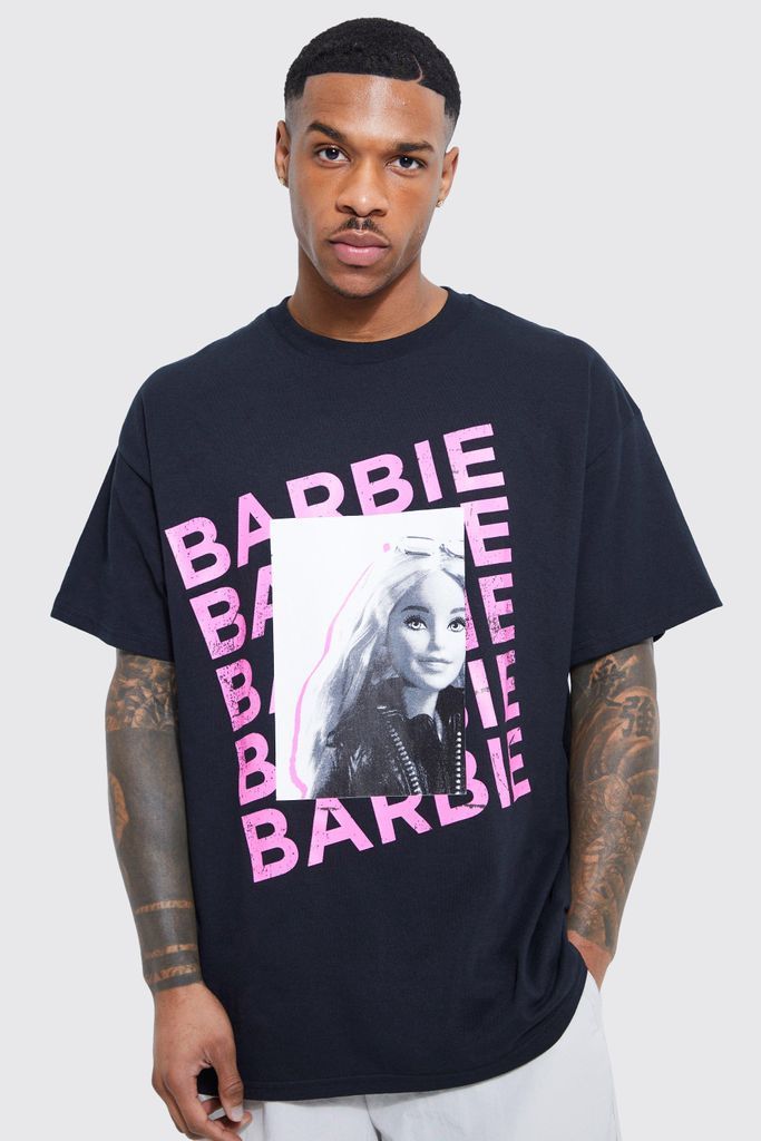 Men's Oversized Barbie License T-Shirt - Black - L, Black