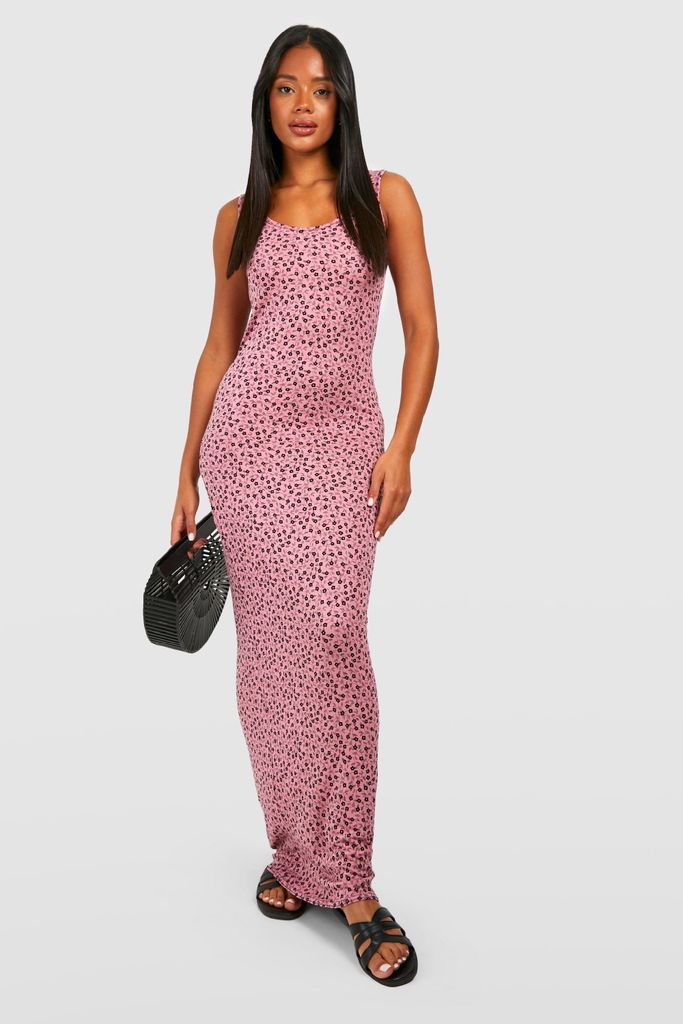 Womens Printed Maxi Dress - Pink - 10, Pink
