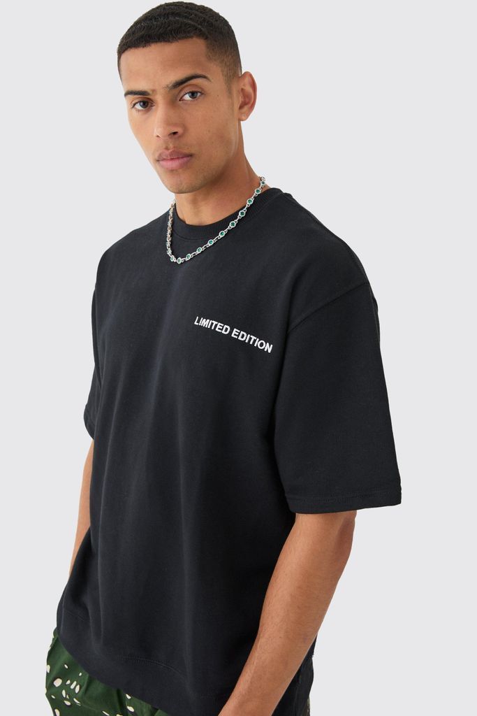 Men's Short Sleeve Oversized Boxy Sweatshirt - Black - S, Black