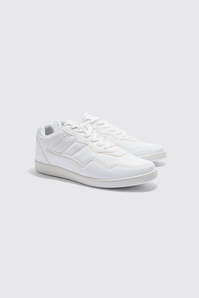 Men's Multi Panel Chunky Sole Trainers In White - 7, White