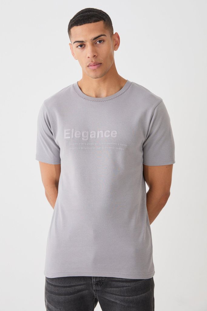 Men's Slim Elegance Gloss Print T-Shirt - Grey - S, Grey