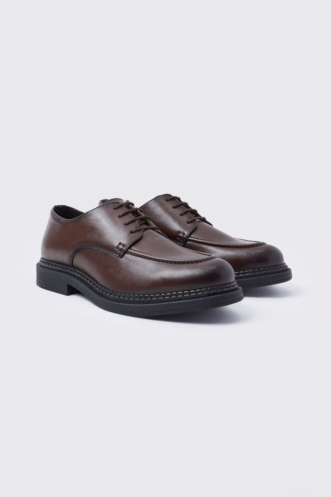 Men's Apron Front Smart Shoe - Brown - 9, Brown