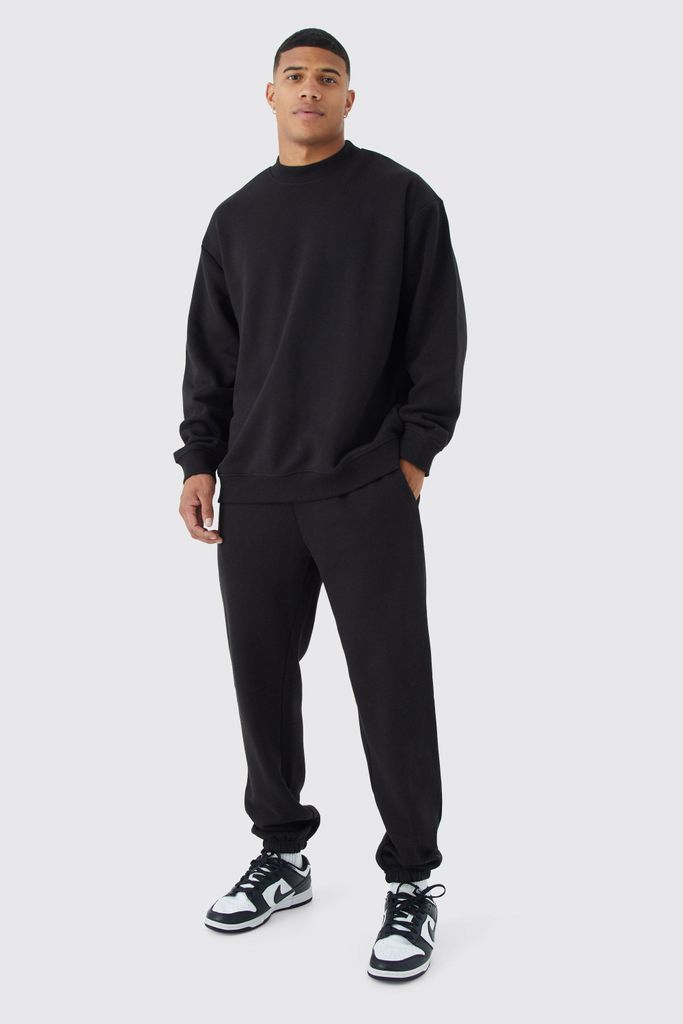 Men's Oversized Sweatshirt Tracksuit - Black - M, Black