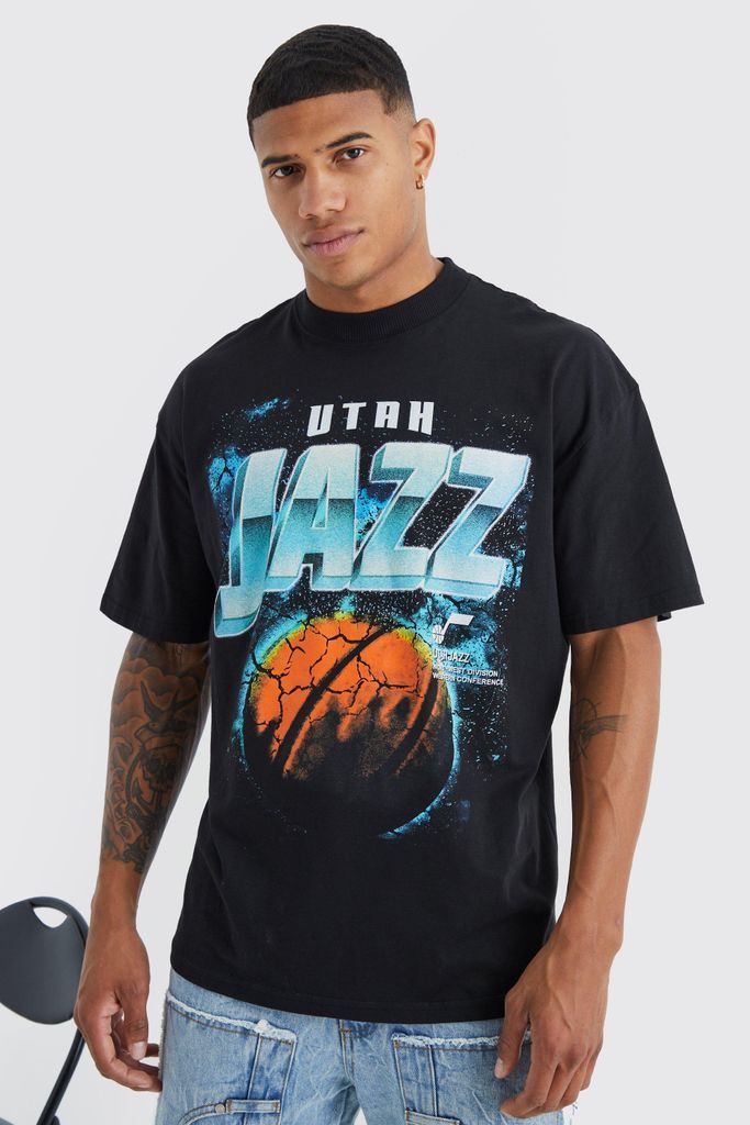 Men's Utah Jazz Nba License T Shirt - Black - L, Black