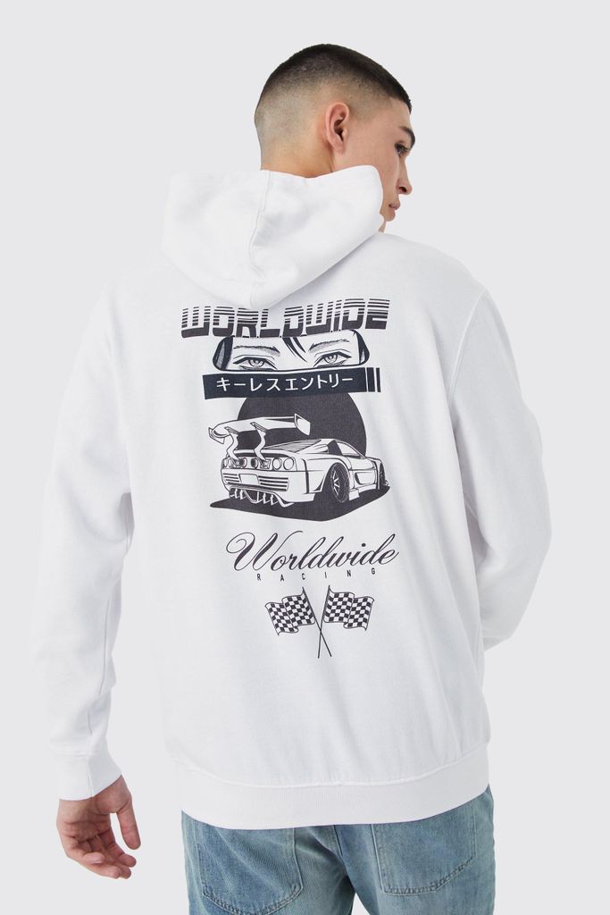 Men's Worldwide Car Graphic Hoodie - White - M, White