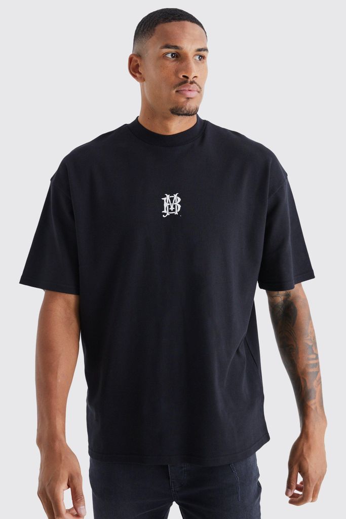 Men's Tall Oversized Elite Graphic Interlock T-Shirt - Black - M, Black