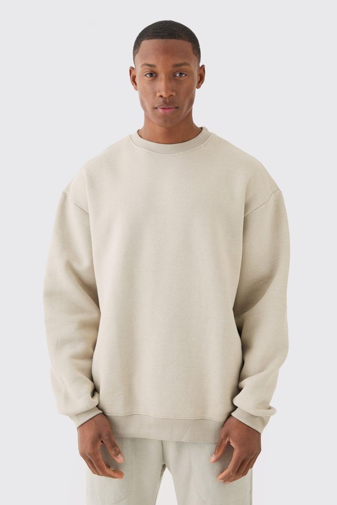 Men's Oversized Basic Sweatshirt - Beige - S, Beige