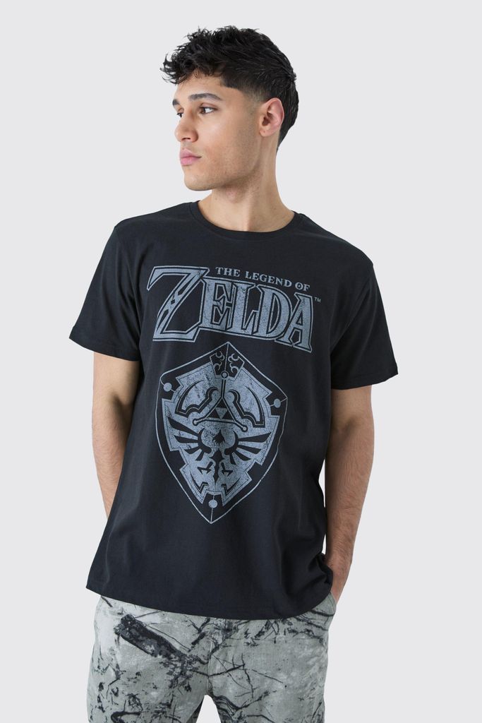 Men's Oversized Legend Of Zelda License T-Shirt - Black - S, Black