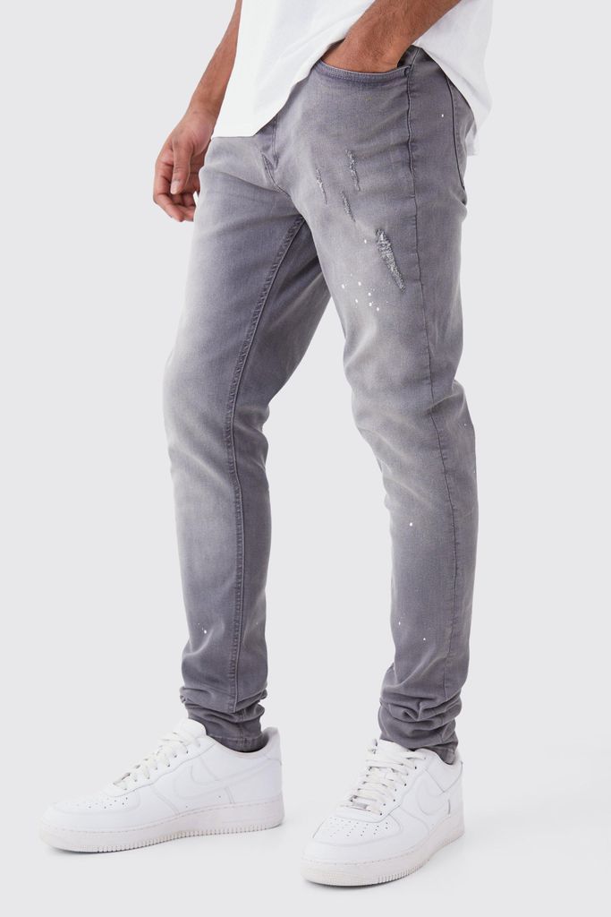 Men's Tall Skinny Stretch Stacked Tinted Jeans - Grey - 32, Grey