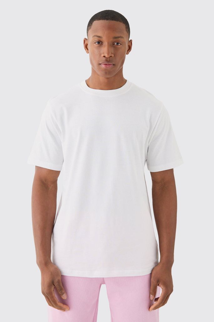 Men's Basic Crew Neck T-Shirt - White - S, White