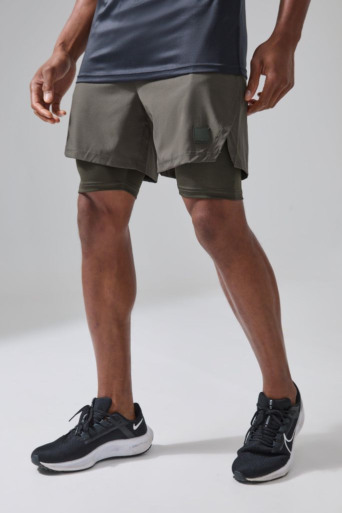 Men's Tall Man Active Performance 2-In-1 Shorts - Green - S, Green