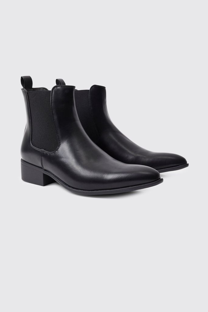 Men's Wester Style Chelsea Boots - Black - 10, Black