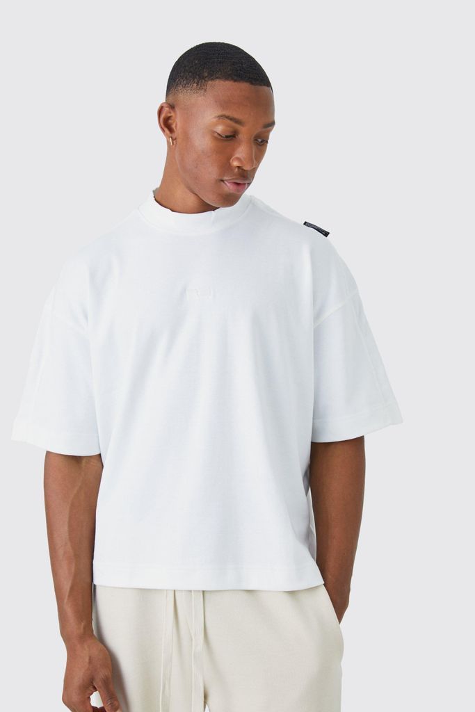 Men's Oversized Boxy Heavyweight T-Shirt - White - L, White