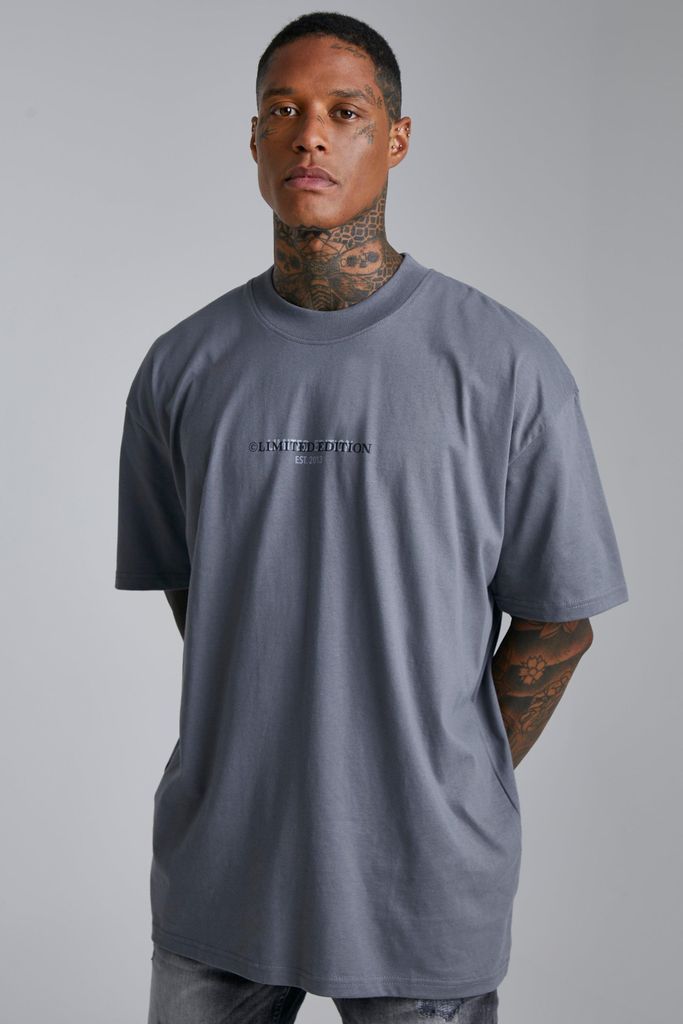 Men's Oversized Limited Edition Heavyweight T-Shirt - Grey - Xs, Grey