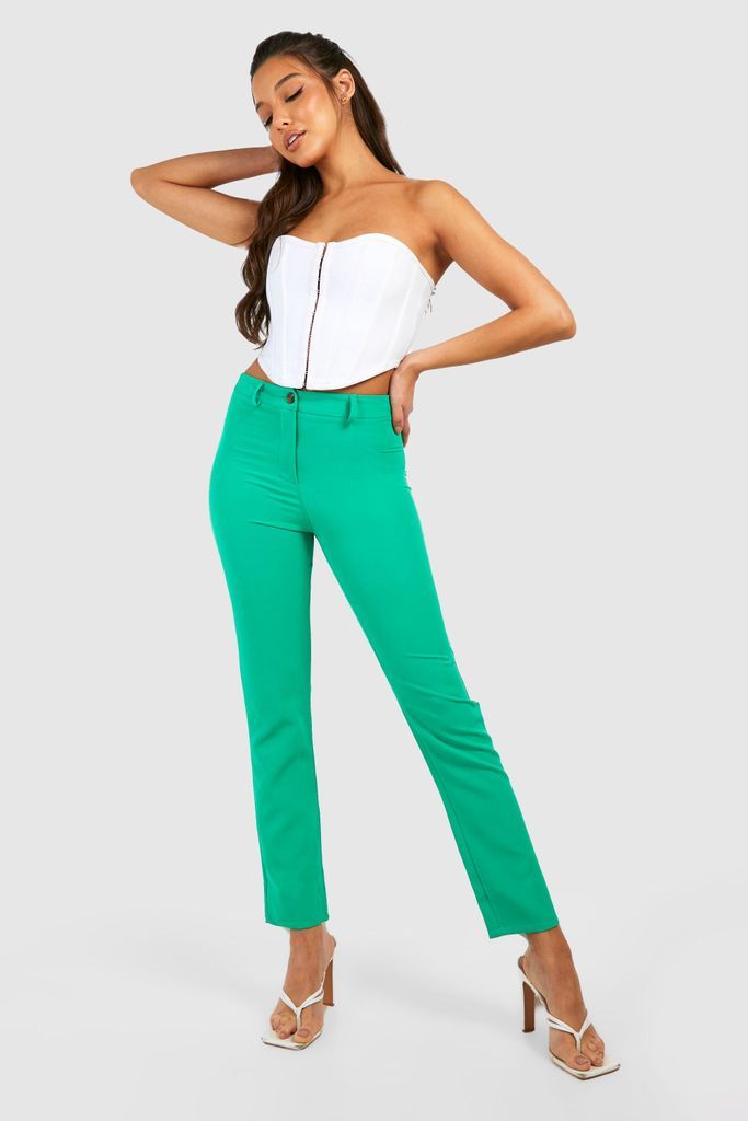 Womens The Long Length Slim Fit Trouser - Green - 14, Green