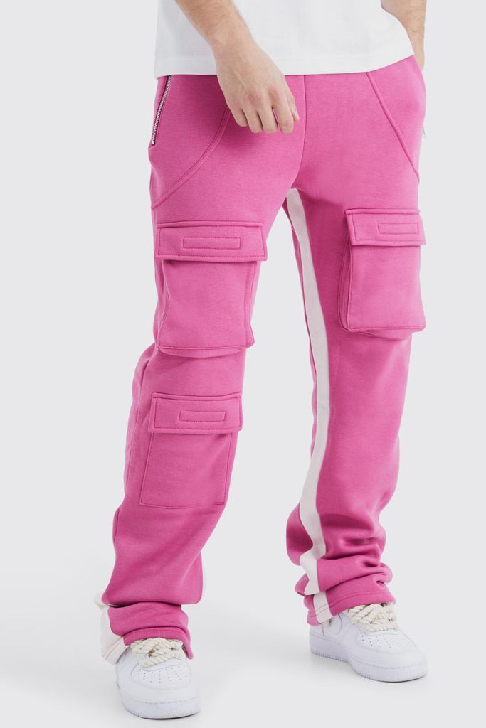 Men's Tall Stacked Flare Gusset Cargo Jogger - Pink - L, Pink