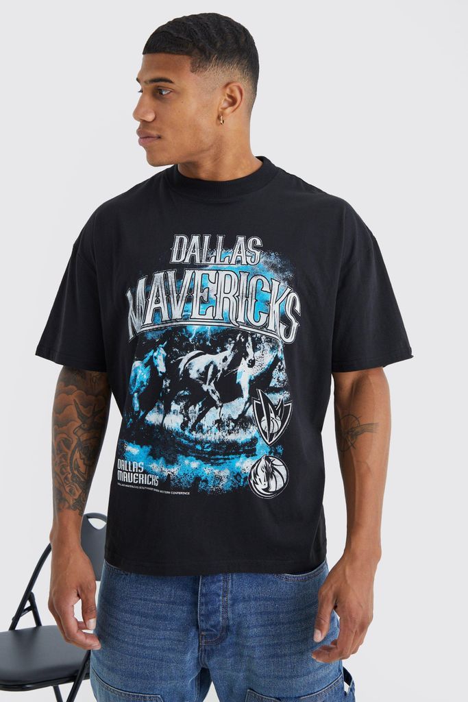 Men's Dallas Mavericks Nba License T Shirt - Black - Xs, Black