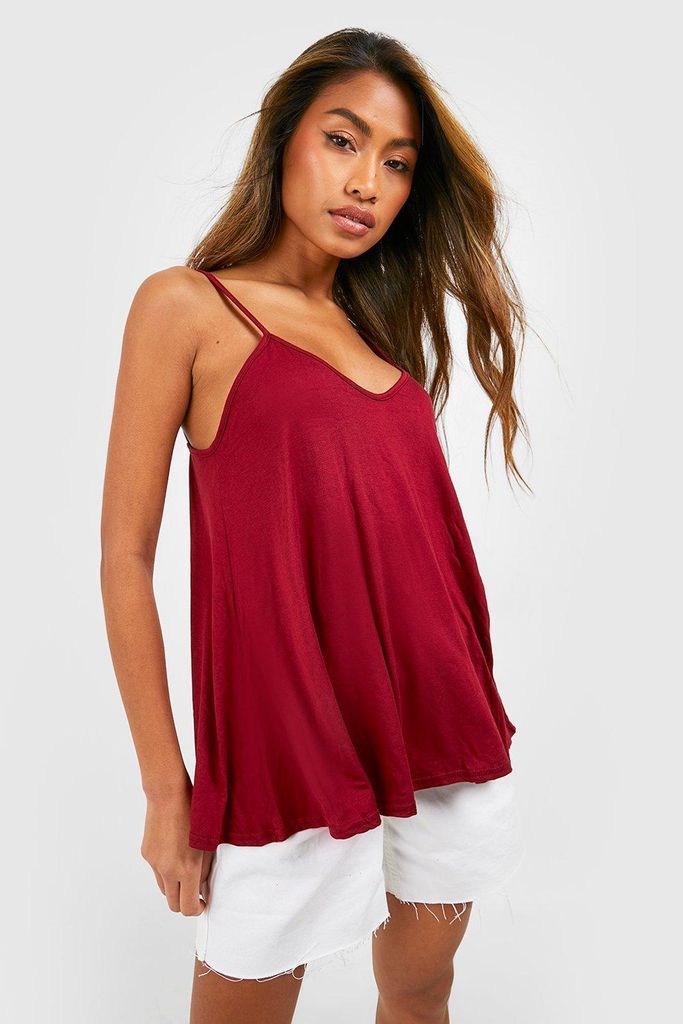 Womens Basic Swing Cami Top - Red - 6, Red