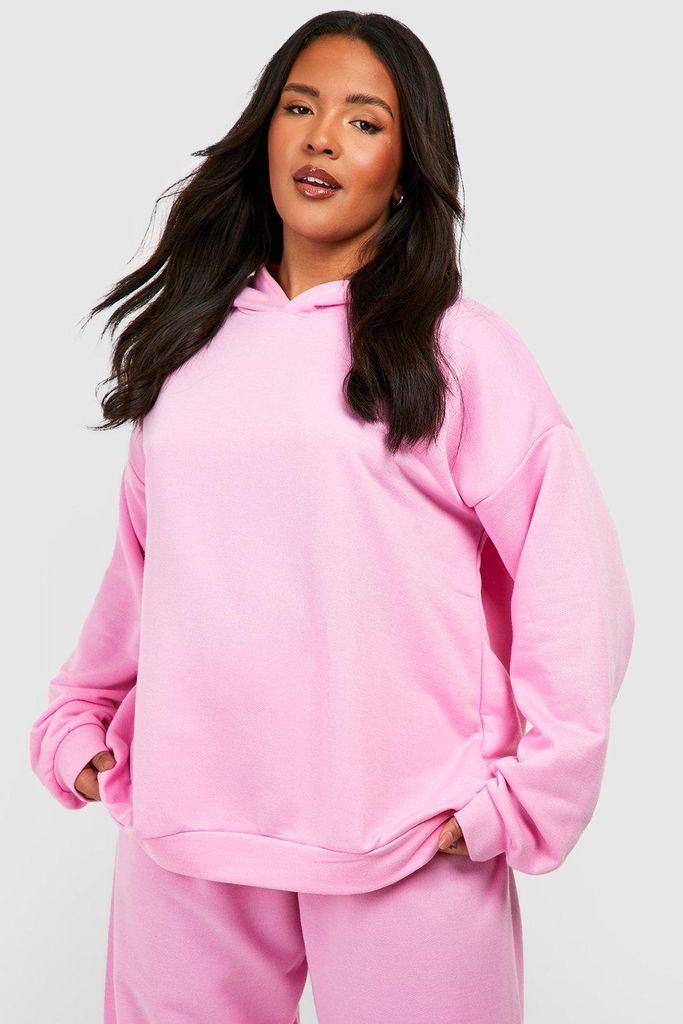 Womens Plus Basic Oversized Hoodie - Pink - 22, Pink