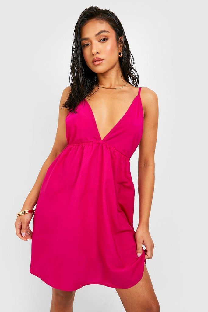 Womens Petite Strappy Sundress - Pink - 16, Pink