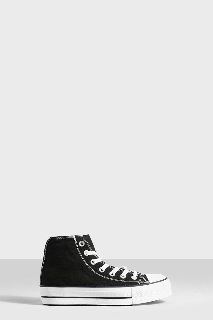 Womens Chunky Canvas High Top - Black - 5, Black