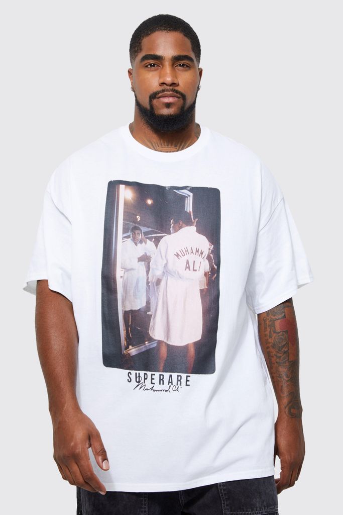 Men's Plus Muhammad Ali License T-Shirt - White - Xxxxl, White